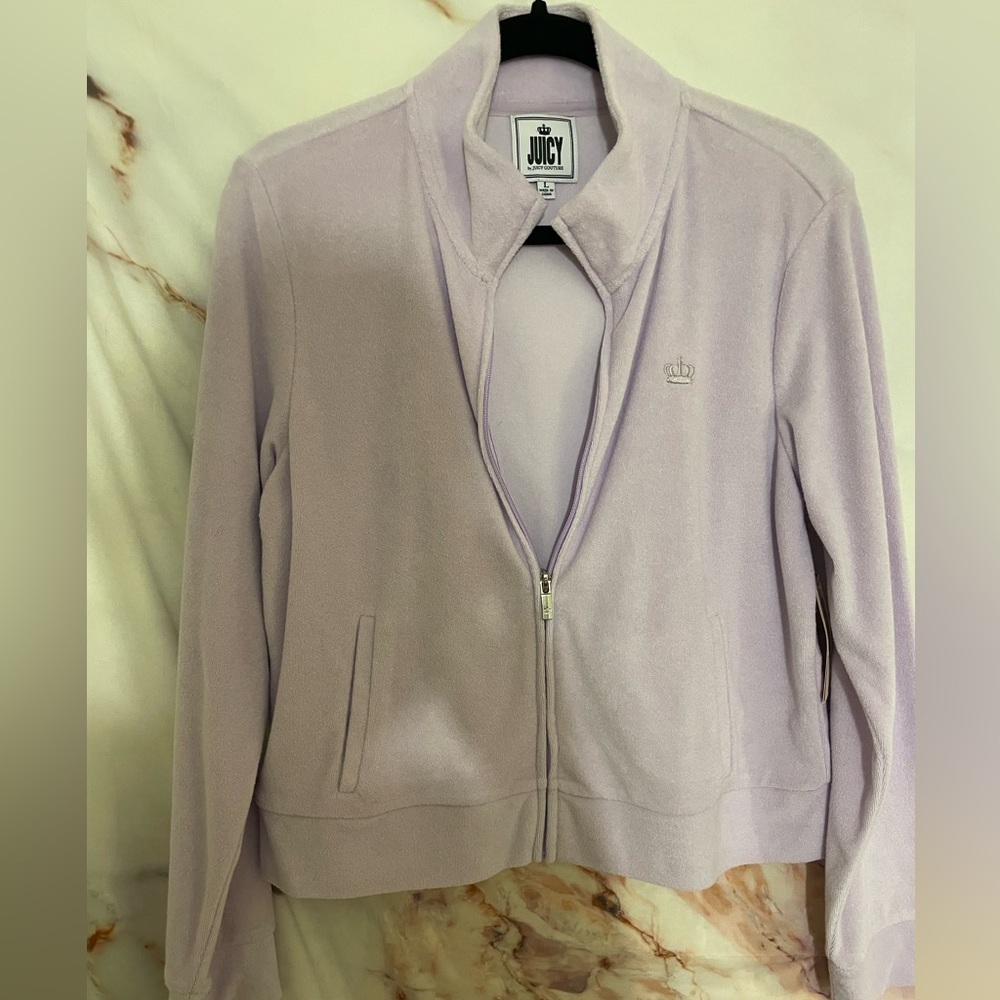 NWT Juicy Couture Terry Cloth Zip Front Sweatshirt